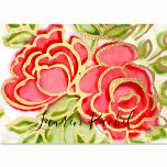 Bat Mitzvah Abstract Roses Red Thank You Card<br><div class="desc">Bar Mitzvah and Bat Mitzvah invitation sets designed by Umua. Printed and shipped by Zazzle or its partners.</div>
