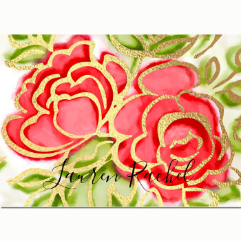Bat Mitzvah Abstract Roses Red Thank You Card by TailoredType at Zazzle
