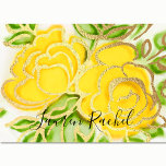 Bat Mitzvah Abstract Roses Yellow Thank You Card<br><div class="desc">Bar Mitzvah and Bat Mitzvah invitation sets designed by Umua. Printed and shipped by Zazzle or its partners.</div>