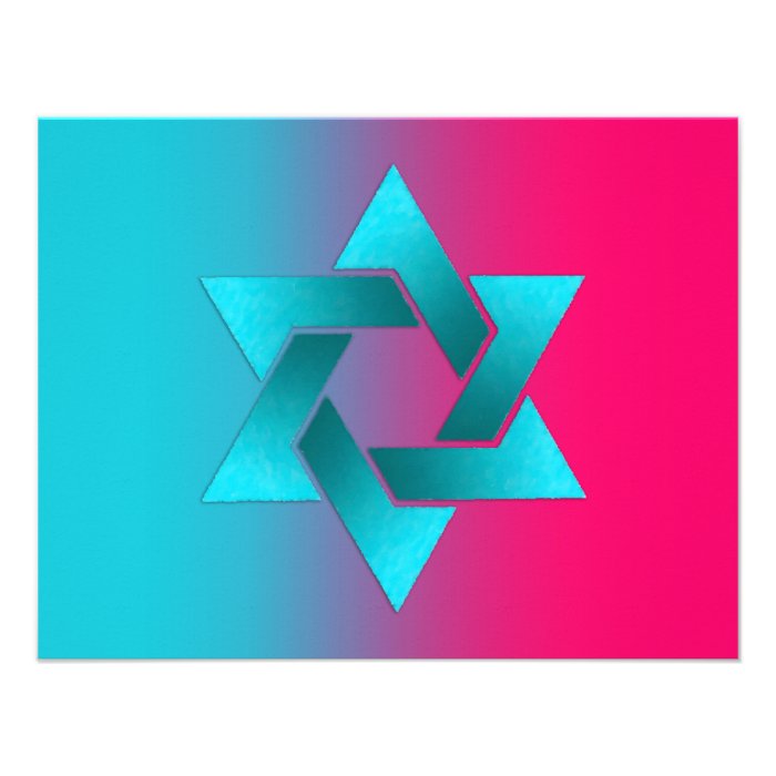 Bat Mitzvah Turquoise and Pink Announcements