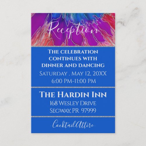 Bat Mitzvah Bar Mitzvah Elegant Tie Dye Design Enc Enclosure Card