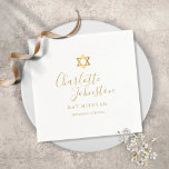Bat Mitzvah Bar Mitzvah Gold Star of David Napkins<br><div class="desc">Featuring golden script signature name. Personalize with your special Bat or Bar Mitzvah information in chic gold lettering.  Designed by Thisisnotme©</div>