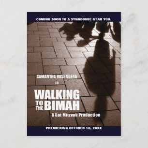 Bat Mitzvah Bimah Movie Save the Date Postcard