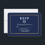 Bat Mitzvah Blue and Gold RSVP<br><div class="desc">Bat Mitzvah Blue and Gold RSVP Card</div>