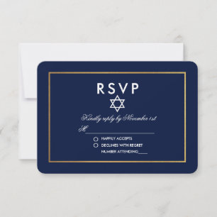 Bat Mitzvah Blue and Gold RSVP