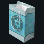 Bat Mitzvah Blue Opal Magen David Personalized Medium Gift Bag<br><div class="desc">Once personalized, this stylish faux blue opal watercolor gift bag with a matching Magen David star and your custom text will be the perfect touch for your Bat Mitzvah gift. Set on an allover background of faux watercolor, the simulated blue shimmer Star of David is centered on a circle of...</div>