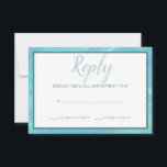 Bat Mitzvah Blue Opal Modern Watercolor Party RSVP Card<br><div class="desc">Modern mixed fonts and a faux blue opal watercolor style design makes these personalized RSVP cards perfect for your Bat Mitzvah party or any elegant occasion. The front has a simulated blue iridescent border around a classic white background. REPLY in a pale blue script font and your important RSVP details...</div>
