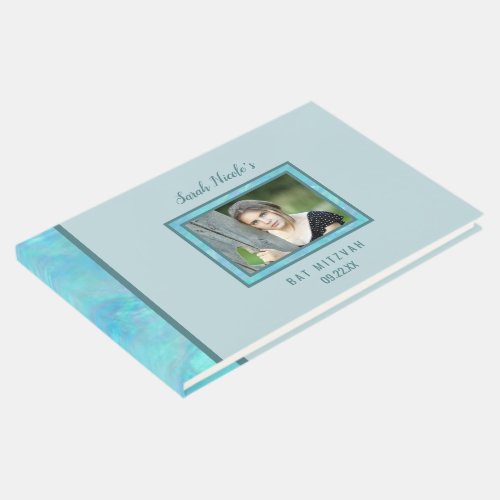 Bat Mitzvah Blue Opal Special Occasion Photo Guest Book