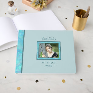 Bat Mitzvah Blue Opal Special Occasion Photo Guest Book