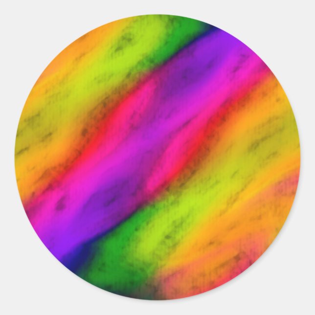 Bat Mitzvah Bright Colors Classic Round Sticker (Front)