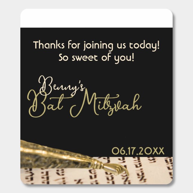 Bat Mitzvah Candy Roll of Mints Yad Torah (Sticker)