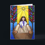 Bat Mitzvah Card<br><div class="desc">Greeting Card Vertical Template</div>