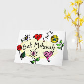 Bat Mitzvah Card (Yellow Flower)