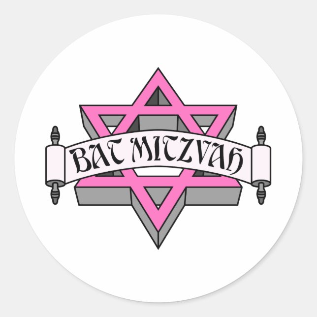 Bat Mitzvah Classic Round Sticker (Front)