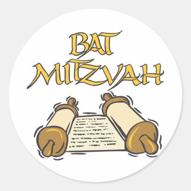Bat Mitzvah Classic Round Sticker (Front)