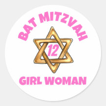 Bat Mitzvah Classic Round Sticker