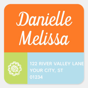 Bat Mitzvah Color Block Party Return Address Label