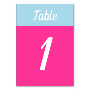 Bat Mitzvah Color Block Table Number Cards