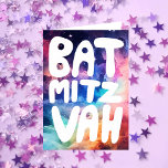 BAT MITZVAH Customizable Rainbow Galaxy Congrats Card<br><div class="desc">Hand drawn text by me for you with a colorful rainbow background. Add your own text to the inside of the card. For more designs and colors check my shop! Or let me know if you'd like something custom. I also have matching wrapping paper and of course both Bar and...</div>