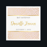 Bat Mitzvah cute blush pink gold polka dots Napkins<br><div class="desc">by kat massard >>> WWW.SIMPLYSWEETPAPERIE.COM <<<
Party decor and / or Business branding at it's best - image handing out these little babies at a market with your sweet treats! Practical and advertising - BOOM!!!</div>