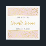 Bat Mitzvah cute blush pink gold polka dots Napkins<br><div class="desc">by kat massard >>> WWW.SIMPLYSWEETPAPERIE.COM <<<
Party decor and / or Business branding at it's best - image handing out these little babies at a market with your sweet treats! Practical and advertising - BOOM!!!</div>