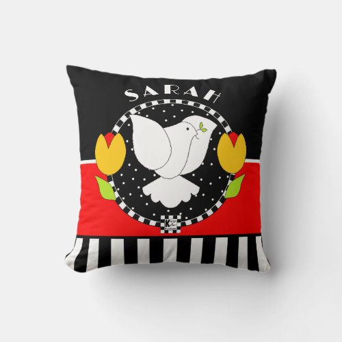 Bat Mitzvah Dove Throw Pillow