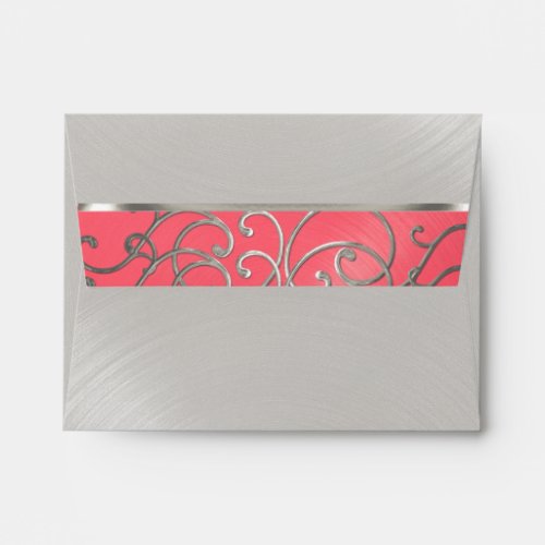 Bat Mitzvah Elegant Pink and Silver Filigree Envelope