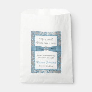 Bat Mitzvah Favor Bag Winter Wonderland Blue