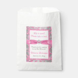 Bat Mitzvah Favor Bag Winter Wonderland Pink