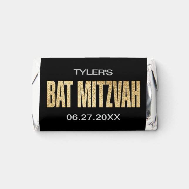 BAT MITZVAH favor chocolate mini bar (Front)