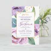 Bat Mitzvah Floral Invitation | Zazzle