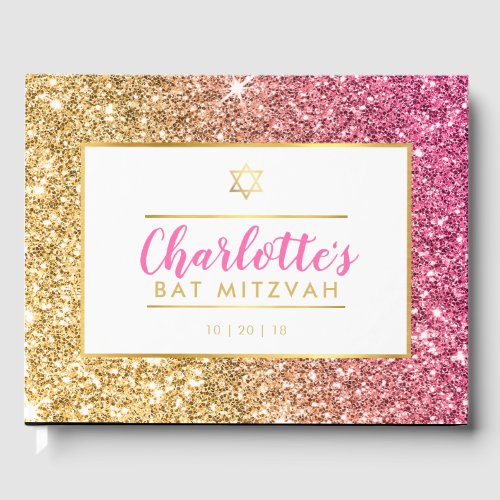 BAT MITZVAH galm cool luxe pink gold glitter