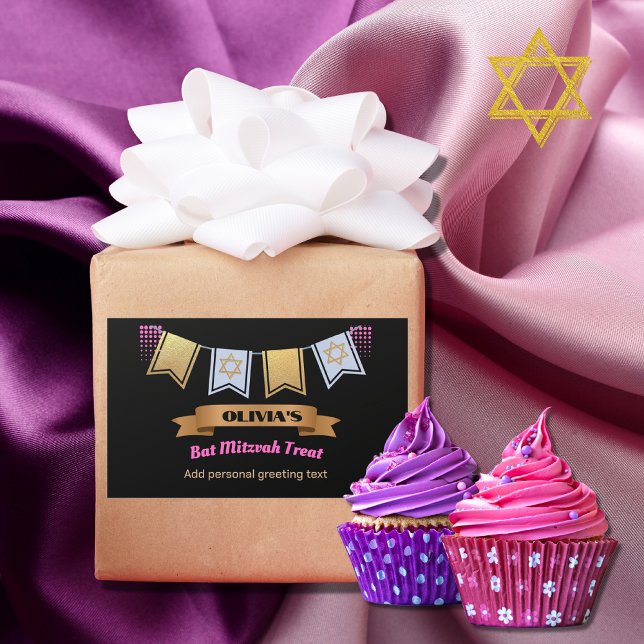 Bat Mitzvah Gift Labels Custom Unique Large (Creator Uploaded)