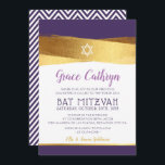 BAT MITZVAH glamorous gold brushed purple invite<br><div class="desc">by kat massard >>> kat@simplysweetPAPERIE.com <<< - - - - - - - - - - - - - - - - - - - - - - - - - - - - - - - - - - - - - - - - - - - CONTACT ME...</div>