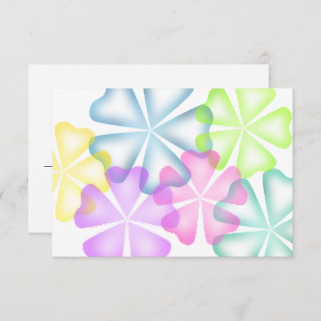 Bat Mitzvah Glowing Flowers Multi Response Card (Front/Back)