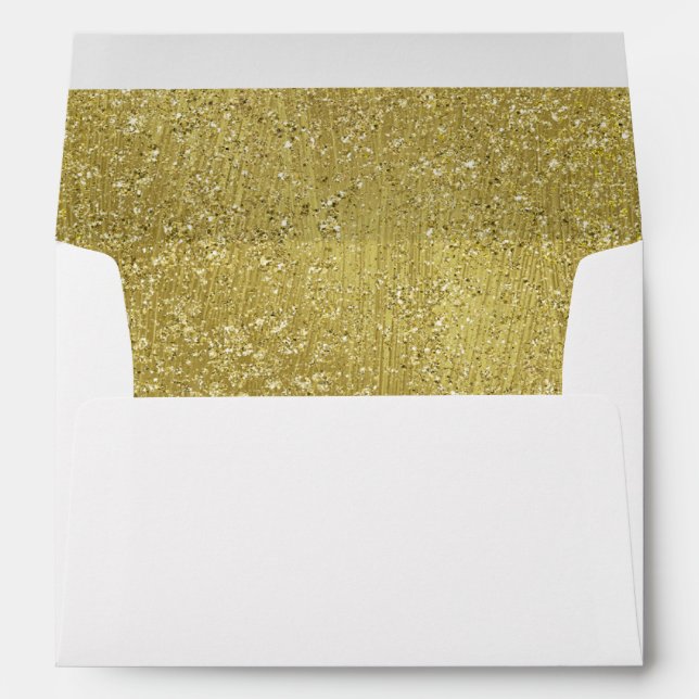 Bat Mitzvah Gold Glitter Envelope (Back (Bottom))