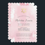 BAT MITZVAH gold stylish pink watercolor invite<br><div class="desc">by kat massard >>> kat@simplysweetPAPERIE.com <<< *** NOTE - THE SHINY GOLD FOIL EFFECT IS A PRINTED PICTURE *** - - - - - - - - - - - - - - - - - - - - - - - - - - - - - - CONTACT ME...</div>