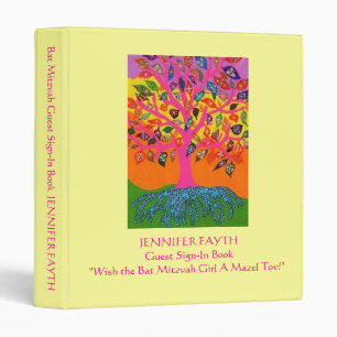 Bat Mitzvah Guest Sign-In Book : Mazel Tov Wishes 3 Ring Binder