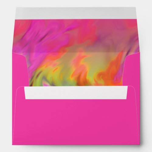 Bat Mitzvah Hot Pink and Green Tie Dye Envelope