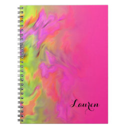 Bat Mitzvah Hot Pink and Green Tye Dye Notebook
