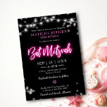 Bat Mitzvah Hot Pink Neon Themed Invitation<br><div class="desc">We’re excited to introduce our modern calligraphy neon-inspired suite for a glow Bar or Bat Mitzvah! This fun collection includes everything you need, from napkins and paper plates to a welcoming sign and more. If you have any questions or need help with personalization, just send us a message. PLEASE NOTE:...</div>