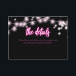 Bat Mitzvah Hot Pink Neon Themed Party Details Enclosure Card<br><div class="desc">We’re excited to introduce our modern calligraphy neon-inspired suite for a glow Bar or Bat Mitzvah! This fun collection includes everything you need, from napkins and paper plates to a welcoming sign and more. If you have any questions or need help with personalization, just send us a message. PLEASE NOTE:...</div>