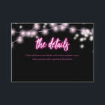 Bat Mitzvah Hot Pink Neon Themed Party Details Enclosure Card<br><div class="desc">We’re excited to introduce our modern calligraphy neon-inspired suite for a glow Bar or Bat Mitzvah! This fun collection includes everything you need, from napkins and paper plates to a welcoming sign and more. If you have any questions or need help with personalization, just send us a message. PLEASE NOTE:...</div>