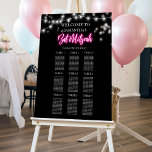 Bat Mitzvah Hot Pink Neon-Themed Seating Chart Foam Board<br><div class="desc">We’re excited to introduce our modern calligraphy neon-inspired suite for a glow Bar or Bat Mitzvah! This fun collection includes everything you need, from napkins and paper plates to a welcoming sign and more. If you have any questions or need help with personalization, just send us a message. PLEASE NOTE:...</div>