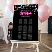 Bat Mitzvah Hot Pink Neon-Themed Seating Chart