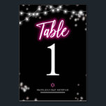 Bat Mitzvah Hot Pink Neon Themed Table Number<br><div class="desc">We’re excited to introduce our modern calligraphy neon-inspired suite for a glow Bar or Bat Mitzvah! This fun collection includes everything you need, from napkins and paper plates to a welcoming sign and more. If you have any questions or need help with personalization, just send us a message. PLEASE NOTE:...</div>