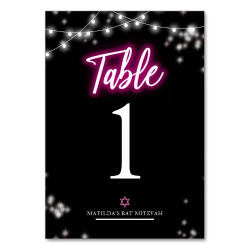 Bat Mitzvah Hot Pink Neon Themed