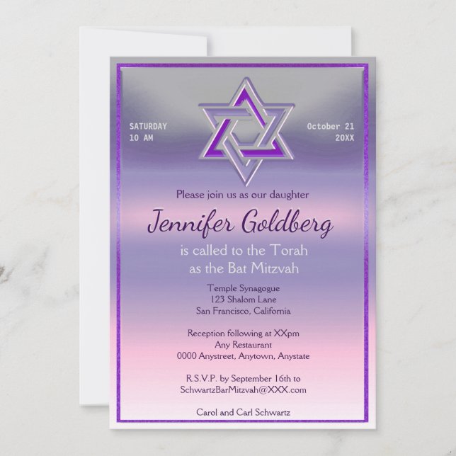 Bat Mitzvah Invitation (Front)