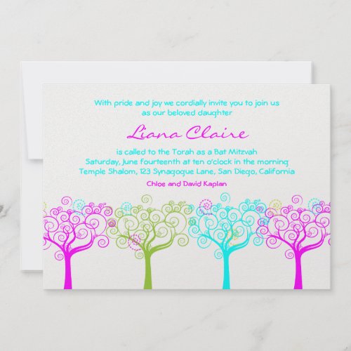 Bat Mitzvah Invitation Liana Claire Shimmery