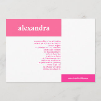 Bat Mitzvah Invitation Modern Pink Blocks
